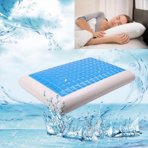 Memory Pillow Foam White Bed Gel Pillow Blue Cooling Orthopedic Cushion for Sleeping Travel Neck Fatigue Relief Outdoor Cushion