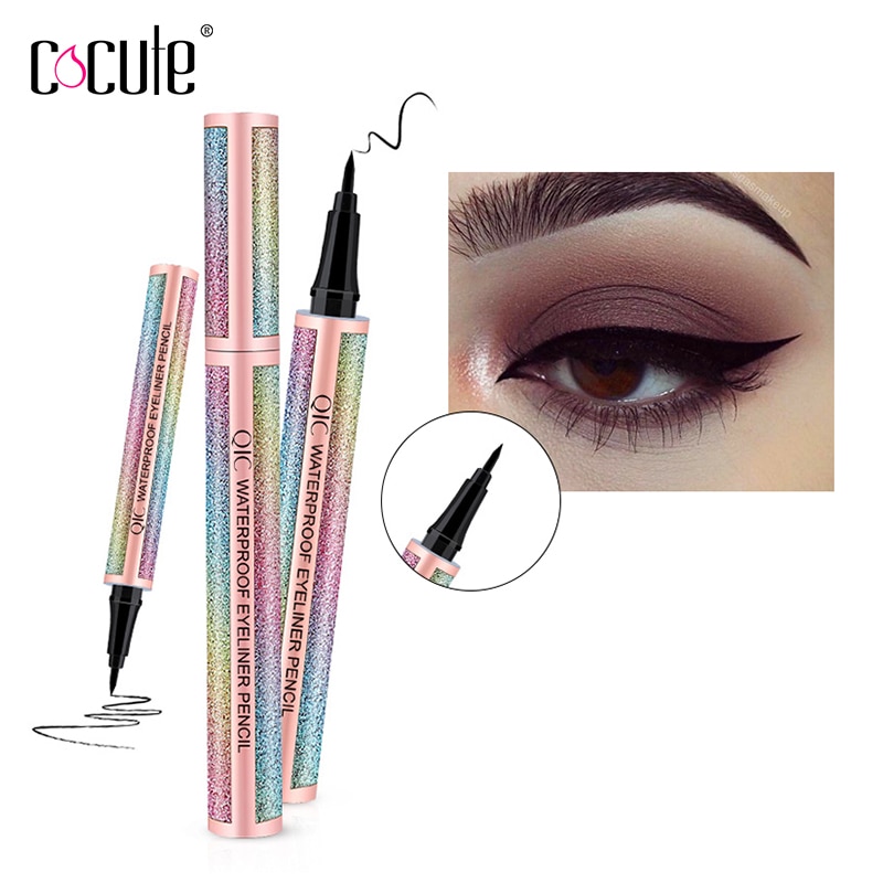 2 in 1 Liquid Eyeliner Pen Eye Liner Waterproof pencil Long-lasting Liquid Eyeliner Makeup Cosmetic Shimmer Color Eye liner