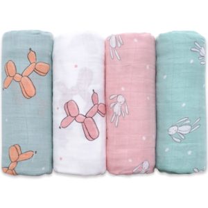 Baby Swaddle Wrap Soft Bamboo Cotton Blanket For Baby Stroller Use Cute Bunny Unicorn Whale Baby Blanket 120*120cm