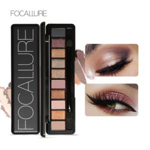FOCALLURE New Pro 10 Colors Set Women Waterproof Makeup Eyeshadow Palette Eyebrow Eye Shadow Powder Cosmetic with Brush