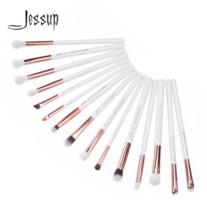 Jessup 15Pcs makeup brushes set Pearl White/Rose Gold pinceaux maquillage Makeup Brush Tools kit Eye Liner Shader Concealer T217