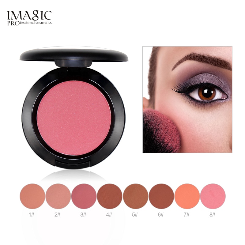 IMAGIC Makeup Cheek Blush Powder 8 Color Blusher Different Color Powder Pressed Foundation Face Makeup Blusher
