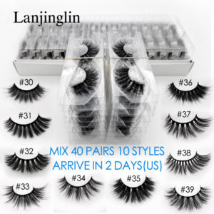 LANJINGLIN 20/30/40 pairs faux mink eyelash wholesale bulk natural long false eyelashes fluffy soft 3d lashes cilios make up
