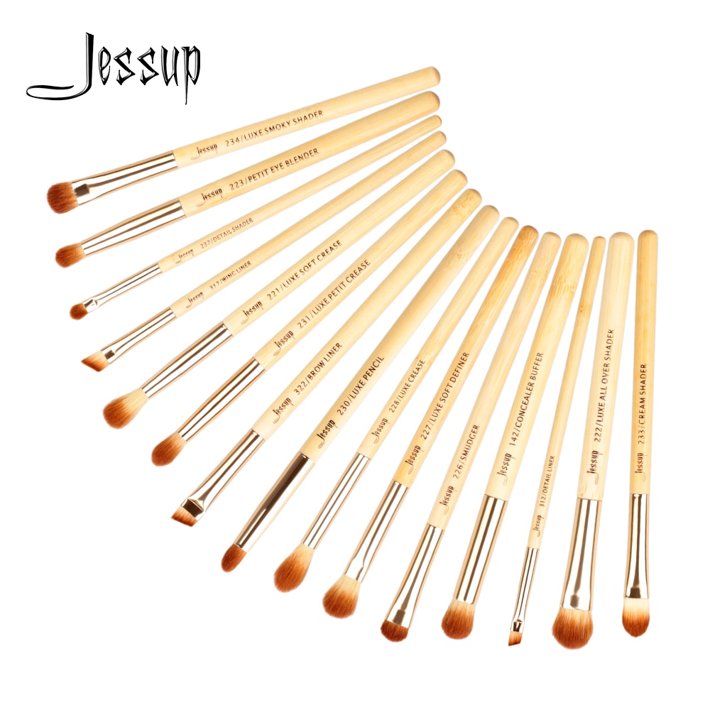 Jessup 15pcs makeup brushes Bamboo brochas maquillaje pinceaux maquillage Professional Concealer Eyeshadow Eyeliner Brushes T137