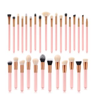 30 makeup brushes set powder paint eyeshadow foundation lip eyebrow brushes kit fan powder pink gold handle make up brush tools