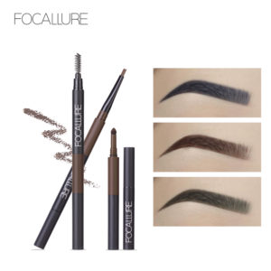 FOCALLURE 3 in 1 Auto Brows Pen 24 Hours Long-lasting Tint Shade Make Up Soft Smooth Fashion Eyebrow Pencil and Powder Eyebrows