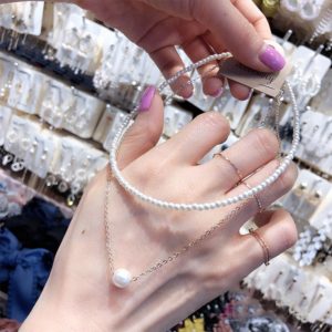 MENGJIQIAO Korean Japan New Double Layer Elegant Simulated Pearl Necklaces For Women Girls Fashion Choker Party Accessories Gift