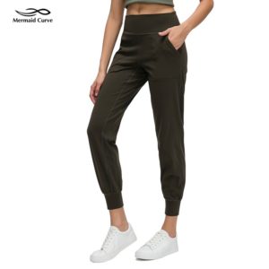 Mermaid curve Summer New Style 2020 Women Yoga Pant High waist pocket loose-fitting Running trousers light joggers Fitness pants