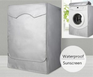 Dewel Silver Polyester Waterproof Cover For Drum Washing Machine Dust-proof Sunscreen Washer Dryer Cover
