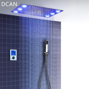 Digital Thermostatic Shower Set Controller Touch Control Panel Modern Luxury European Style SUS304 Rainfall Bathroom LedCeiling