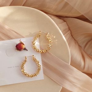MENGJIQIAO New Vintage Gold Color Geometric Metal Circle Hoop Earrings For Women Shiny Holiday Girls Party Pendientes Jewelry