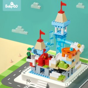 BabyGo 103pcs Race Run Maze Balls Track Electric Building Blocks Slide DIY Bricks Educational Toys For Children