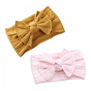 Wide Baby Nylon Newborn Headband Knotted Bow Hair Band Braid Bows Baby Hair Accessories for Infants 27 Colors JFNY099
