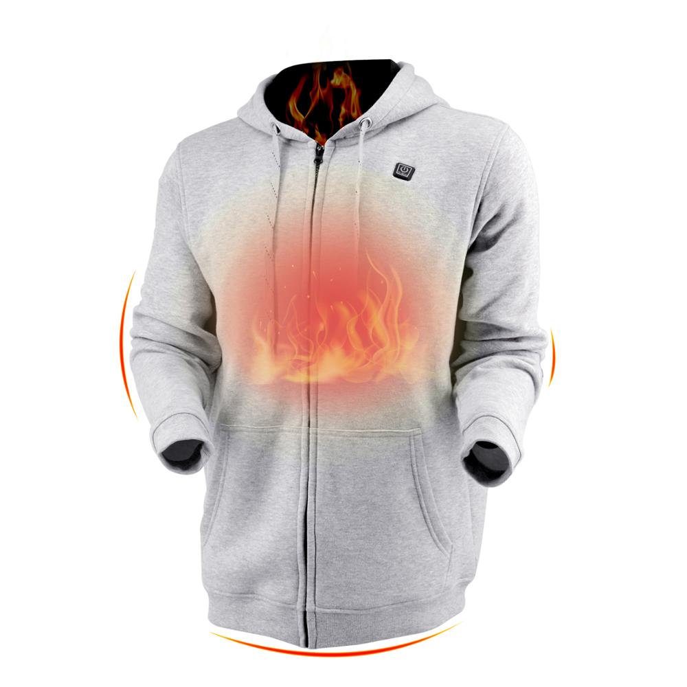 Dr.Qiiwi Men Women Outdoor Hoodie Heating Jacket Soft Lightweight Heated Hooded Coat for Cold Weather Quick-Heating Unisex
