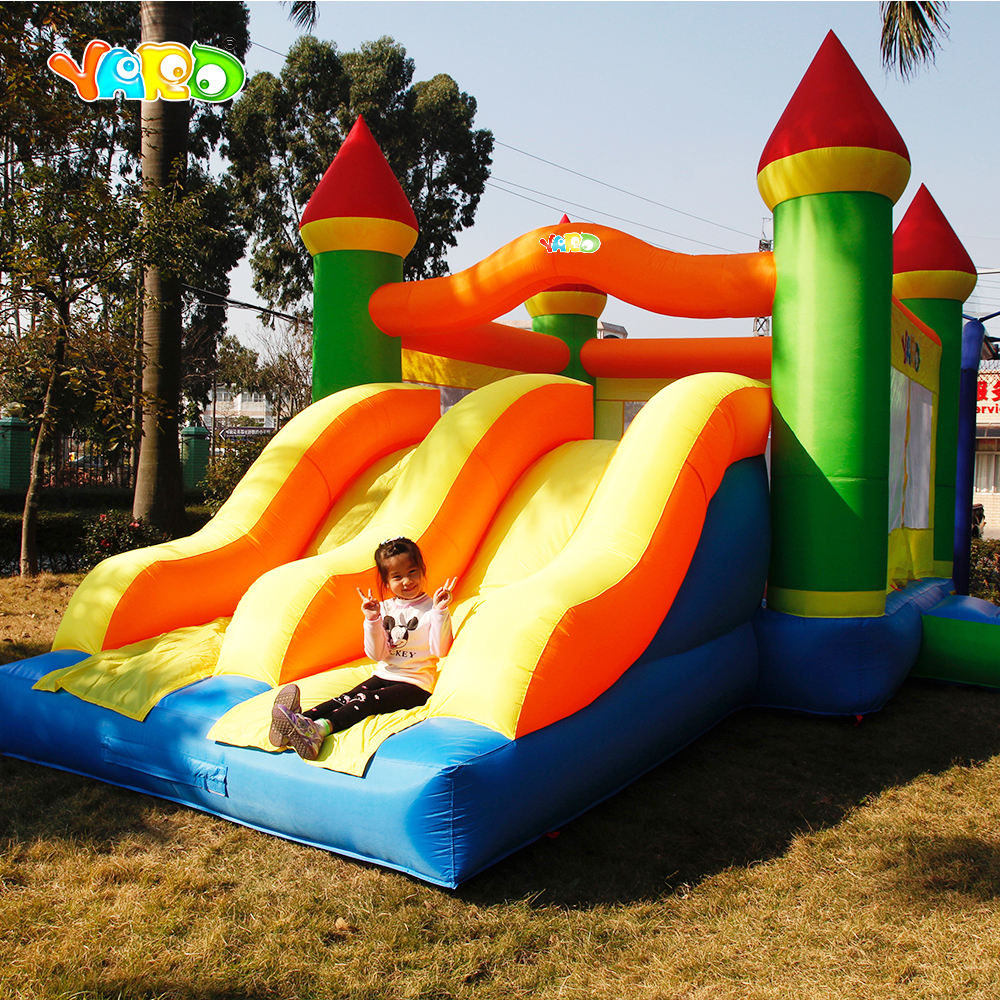 Inflatable Bounce House Castle Trampoline Obstacle Double Slides 6.5*4.5*3.8M PVC Inflatable Games Bouncy HOUSE Christmas Gift