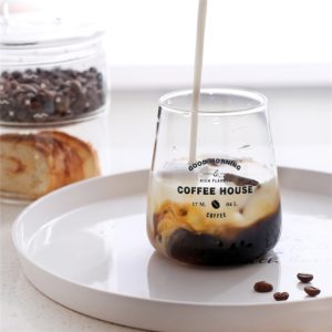 Modern Ins Nordic Transparent Lettering Glass Cup Vogue Chic Minimalist High Temperature Coffee Milk Tea Cups for Home Breakfast