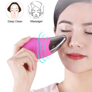 Electric Facial Cleansing Brush Deep Cleaning Face Ultrasonic Silicone Eye Massage Face Cleansing Instrument USB Charger