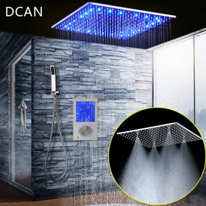 Bathroom 3 Ways Shower Sets Intelligent LCD Digital Concealed 20″ SPA Mist  Thermostatic LED Smart Shower Set Touch Panel Mixer