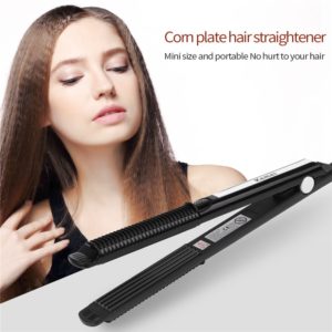 Kemei Ceramic Hair Corrugated Curling Iron Hair Straightener Crimper Temperature Adjustment Electric Curler Corrugated Wave Hair