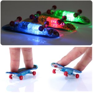 2pcs LED Light Mini Alloy Fingerboard Professional Finger SkateBoard Basic Fingerboars Frosted Finger Skateboards Toy For Child