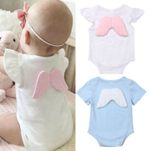 Newborn Baby Boys Girls  Angel Wings Rompers Ruffles Sleeve One-pieces Jumpsuit Playsuit Summer Outfits Infant Cotton Clothes
