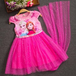 2020 Elsa Dress Princess Girl Dresses Costumes for Children Fancy Party Anna Dress Role-play Carnival Baby Girls Clothes 3-10T