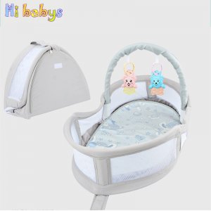 Portable Baby Crib Newborn Travel Bed Toddler Sleeping Basket Multi-function Folding Bed With Teether And Diaper Cushion
