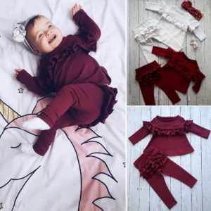 Lovely Newborn Kids Baby Girls Infant Clothes T-shirt Top Leggings Outfit Sets Tracksuit
