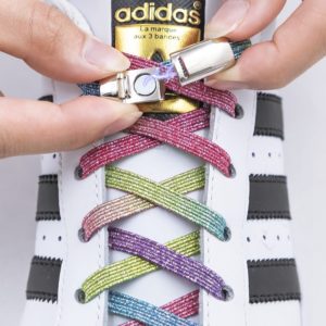 1Pair Magnetic Shoelaces Elastic Colorful Flat Shoe laces No Tie Shoelace Kids Adult Sneakers Lazy Laces One Size Fits All Shoes