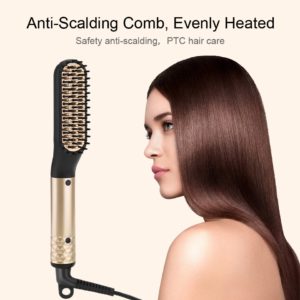 ANLAN Hair Straightener Comb Durable Electric Heated Straight Hair Brush Comb LCD Ceramic Hair Straightener Brush EU US Plug