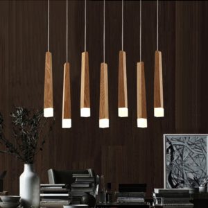 LukLoy Wood Stick Pendant Lamp Light, Kitchen Island Living Room Shop Decoration Modern Bedside Natural Wood Pipe Pendant Lights