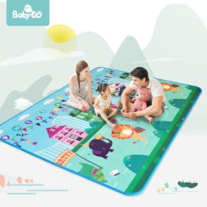 BabyGo Children Crawling Pad Animal + Monkey Kids Developing Mat Playmat Puzzles Waterproof Outdoor Beach Picnic Baby Play Mat