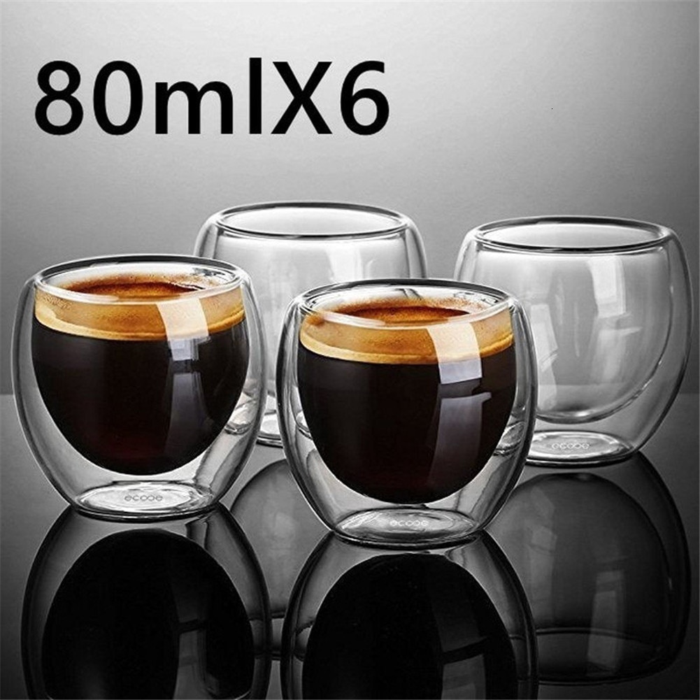 New  Heat-resistant Double Wall Glass Cup Beer Espresso Coffee Cup Set Handmade Beer Mug Tea glass Whiskey Glass Cups Drinkware