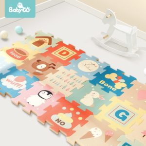 BabyGo 9pcs Baby Puzzle Play Mat XPE Foam Waterproof 82*82*2cm Thickened Children’S Crawling Pad Living Room Activity Floor Mat