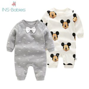 2020 newborn baby boys girls rompers long sleeved fashion jumpsuit spring and autumn boys gentleman clothes cotton pink pajamas