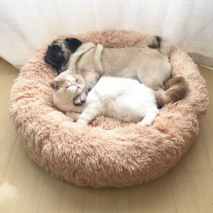Pet Dog Bed Long Plush Super Soft Pet Bed Kennel Round Dog House Cat Bed For Dogs Bed Cushion Big Large Mat Bench Pets Supplies