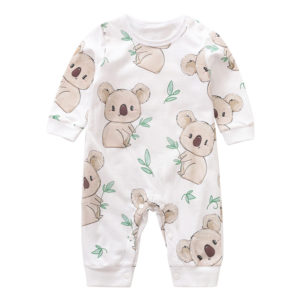 YiErYing Newborn 100% Cotton Romper Infant Toddler Cute Koala printing Summer Long Sleeve Kids Jumpsuit Baby Boy Girl Clothes
