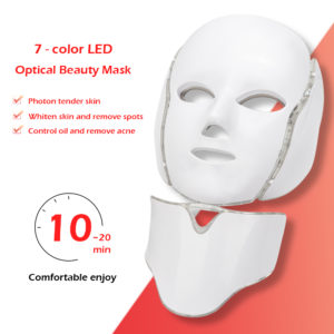 7 Colors Light LED Facial Mask with Neck Skin Rejuvenation Face Care Treatment Beauty Anti Acne Therapy Whitening Instrument