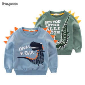 2019 Spring Children’s Clothing Printed Cartoon Animal Clothes 2-8y Baby Boys Dinosaur Sweatshirt Long Sleeved Clothes Tops
