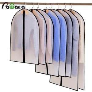 6pcs/set Clothing Covers Clear Suit Bag Moth Proof Garment Bags Breathable Zipper Dust Cover Storage Bags for Suit Dance Clothes
