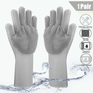 1 Pair Rubber Kitchen Dishwashing Gloves Cleaning Dish Fruit Washing Gloves For Kitchen Household Car Pet Glove FDA One Size