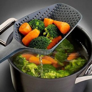 Scoop Colander Strainer Spoon Kitchen Food Drain Shovel Strainers Slotted Skimmer Sifter Sieve with Handle for Cooking Baking