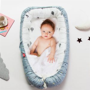 90*55cm Portable Baby Crib Nursery Travel Folding Baby Bed Nest for Girls Boys Baby Lounge Newborn Baby Bassinet Bumper