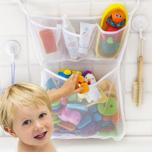 46*33 CM Bath Toy Folding Storage Baby Bathroom Washing Bathing Hanging Container Mesh Net Fun Toys Organizer