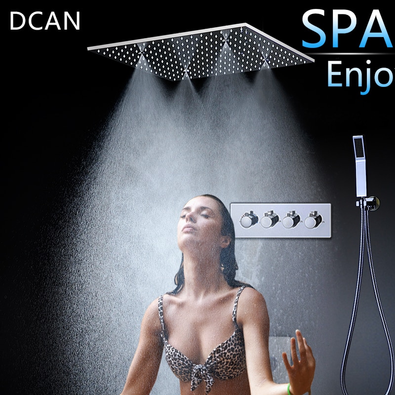 Spray SPA Thermostat Shower Set 20 Inch sky Curtain Dark Wall Into the Multi-Function Shower Nozzle 3 Outlet Hight Flow Switch