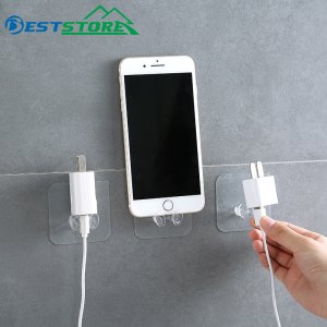6PCs Power Plug Adhesive Hook Traceless Strong Adhesive Plastic Hanger Electric Appliance Wire Plug Holder For Kitchen Bathroom