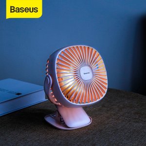 Baseus Mini USB Rechargeable Air Cooling Fan Clip Desk Fan Dual Use Home Student Dormitory Bedside Portable Desktop Office Fan