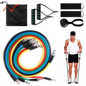ALI Standard free shipping 17Pcs Resistance Bands Set Expander Exercise Fitness Rubber Band Stretch Training Home Gyms Workout