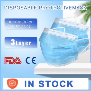 OLO in Stock 10 50Pcs Disposable Masks 3 Layer Breathing Safety Medical Face Mouth Masks Anti-Dust Nonwoven Earloops Masks