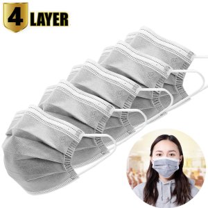 100pcs Disposable Face Masks Non-Woven Mouth Mask Dust-proof Mask 4 layers Activated carbon Filter Pollution mask ffp2 n95 mask
